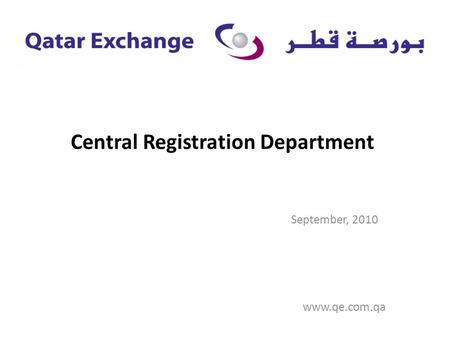 Central Registration Department