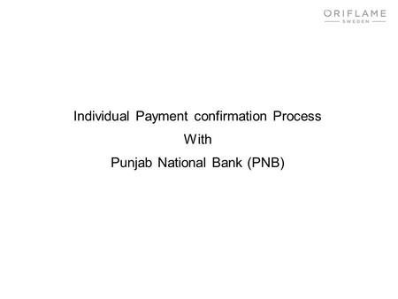 Individual Payment confirmation Process With