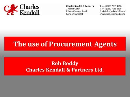 The use of Procurement Agents
