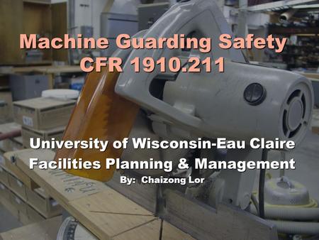 Machine Guarding Safety CFR