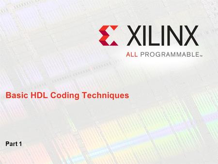 Basic HDL Coding Techniques