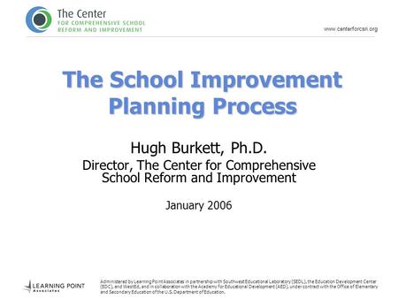 The School Improvement Planning Process