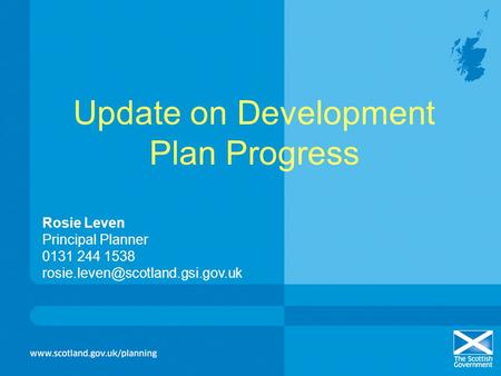 Update on Development Plan Progress Rosie Leven Principal Planner 0131 244 1538