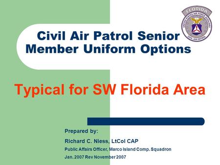 Civil Air Patrol Senior Member Uniform Options