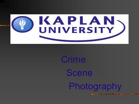 Crime Scene Photography.