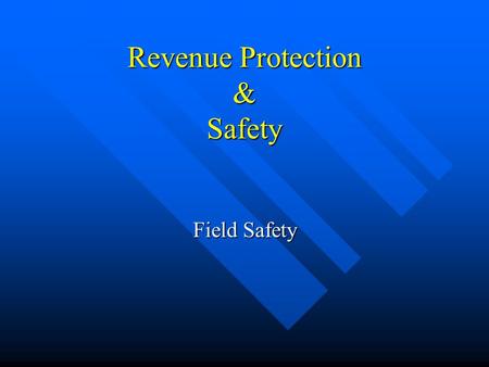 Revenue Protection & Safety Field Safety. Safety First Section 1.5 Personal Protective Equipment.