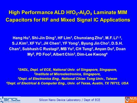 High Performance ALD HfO2-Al2O3 Laminate MIM