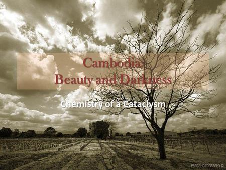Cambodia: Beauty and Darkness Chemistry of a Cataclysm.
