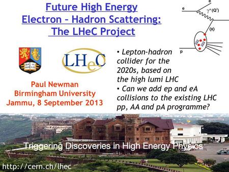 Future High Energy Electron – Hadron Scattering: The LHeC Project