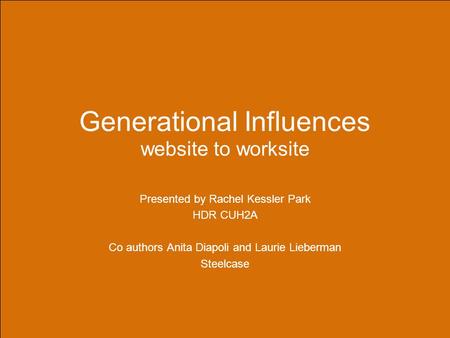 Generational Influences