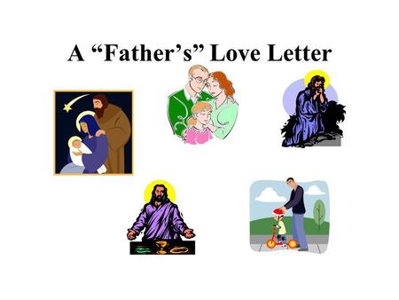 A Fathers Love Letter. You are known! Many grow up in unloving homes and as a result they oft grow up feeling utterly unknown. Many due to unresolved.