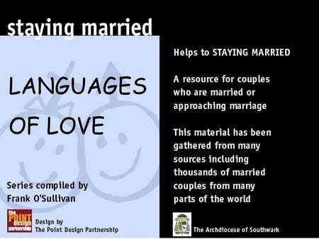 LANGUAGES OF LOVE This talk is about how to help your partner to meet their needs for love and acceptance, for self worth and to belong. languages of.