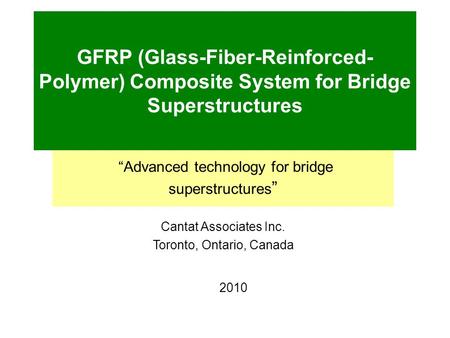 “Advanced technology for bridge superstructures”