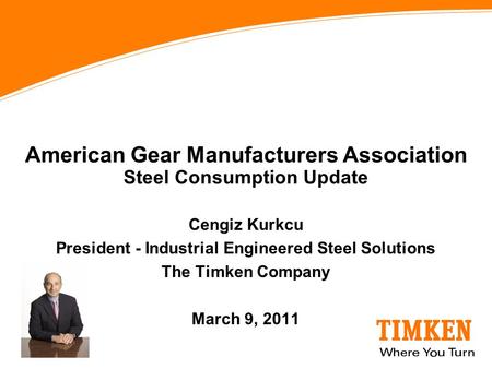 American Gear Manufacturers Association Steel Consumption Update