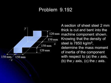Problem A section of sheet steel 2 mm y