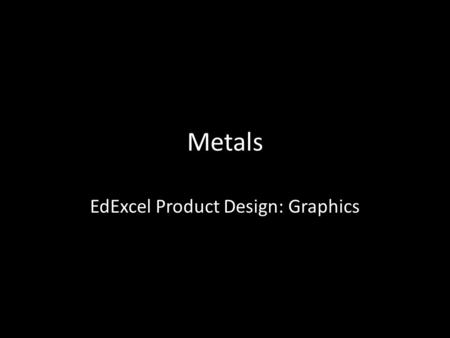 EdExcel Product Design: Graphics