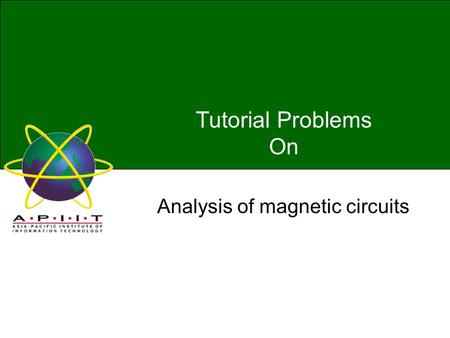 Analysis of magnetic circuits