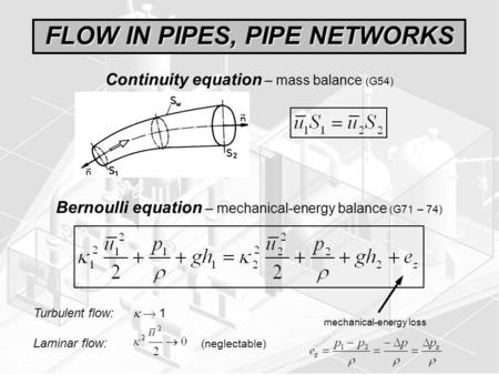 FLOW IN PIPES, PIPE NETWORKS