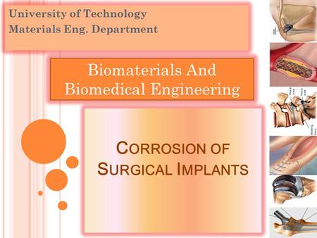 Corrosion of Surgical Implants