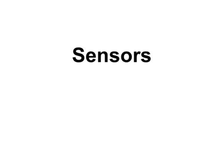 Sensors.
