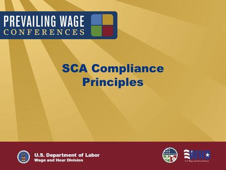 U.S. Department of Labor Wage and Hour Division SCA Compliance Principles.