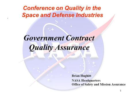 Conference on Quality in the Space and Defense Industries