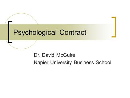 Psychological Contract