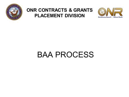 ONR CONTRACTS & GRANTS PLACEMENT DIVISION