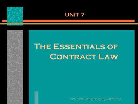 The Essentials of Contract Law
