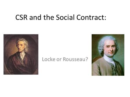 CSR and the Social Contract: