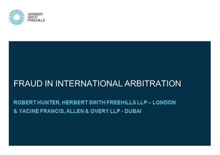 Fraud in international arbitration