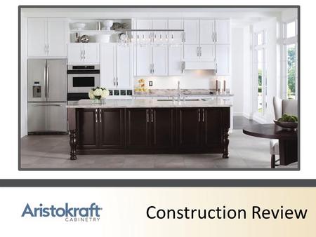 Construction Review. Standard Construction Wall Cabinets A.3/8 thick furniture board sides with matching exterior laminate B.½ thick furniture board.