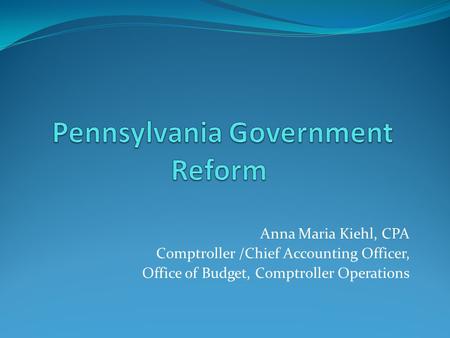 Pennsylvania Government Reform