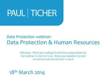 Data Protection webinar: Data Protection & Human Resources
