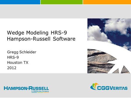 Wedge Modeling HRS-9 Hampson-Russell Software