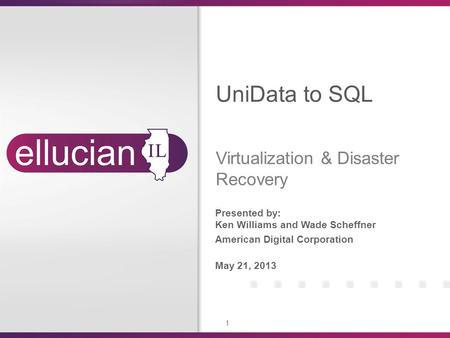 Virtualization & Disaster Recovery