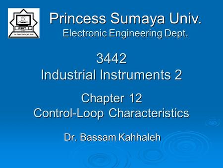 3442 Industrial Instruments 2 Chapter 12 Control-Loop Characteristics
