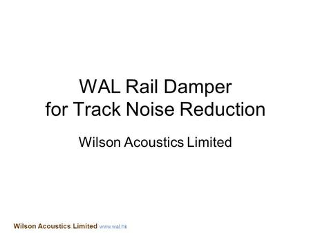 WAL Rail Damper for Track Noise Reduction