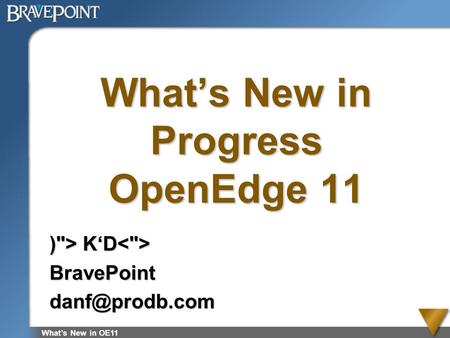 What’s New in Progress OpenEdge 11