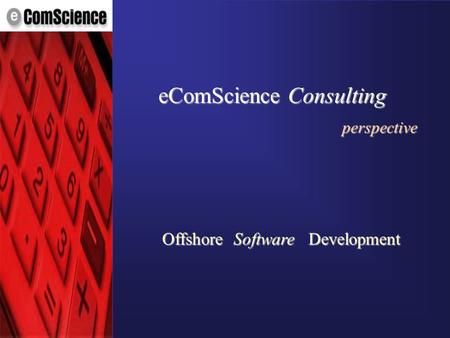 © eComScience Pvt. Ltd. 2001 OffshoreSoftwareDevelopment eComScience Consulting perspective.