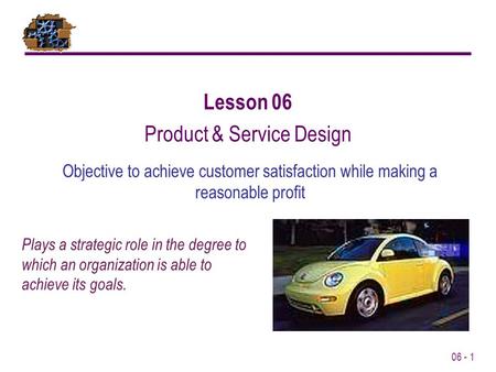Product & Service Design