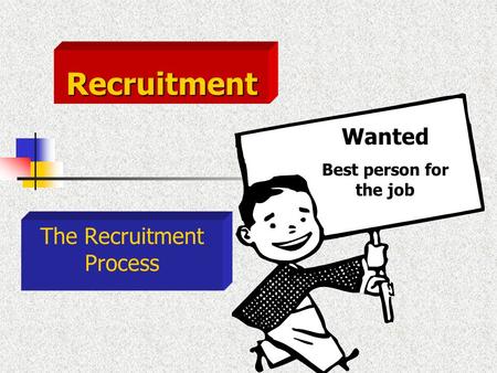 The Recruitment Process Wanted Best person for the job Recruitment.