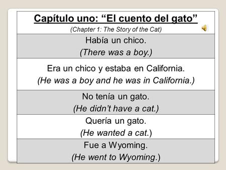 Capítulo uno: “El cuento del gato”