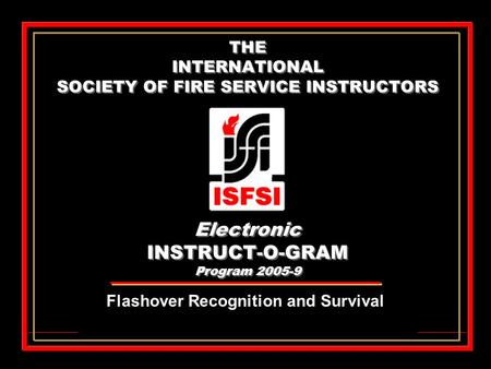 Flashover Recognition and Survival