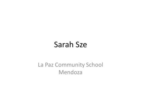 Sarah Sze La Paz Community School Mendoza. Sarah Sze Sarah Sze (born 1969) is a contemporary artist who lives and works in New York City. Sze uses ordinary.