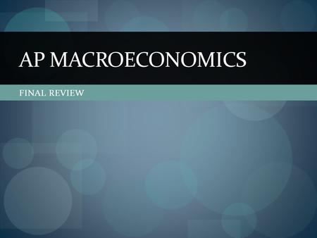 AP Macroeconomics FINAL REVIEW.