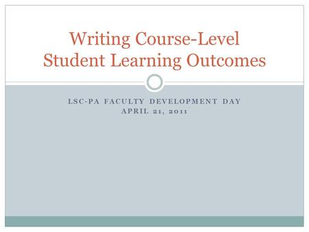 Writing Course-Level Student Learning Outcomes