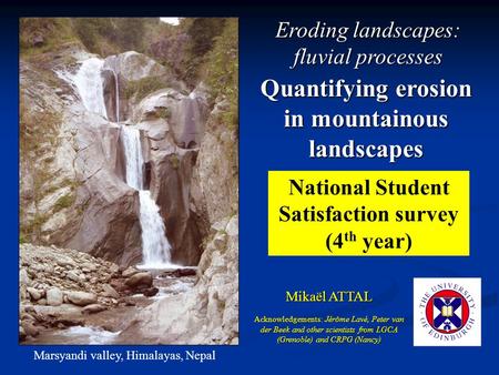 Quantifying erosion in mountainous landscapes