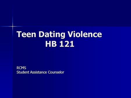 Teen Dating Violence HB 121