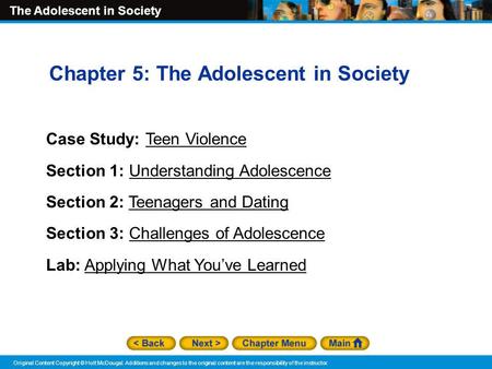 Chapter 5: The Adolescent in Society
